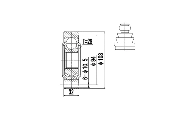 Joint Kit, drive shaft (DCV603001)