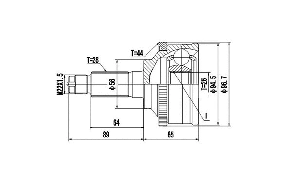 Joint Kit, drive shaft (DCV818029)
