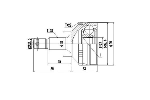 Joint Kit, drive shaft (DCV810029)