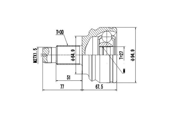 Joint Kit, drive shaft (DCV805001)