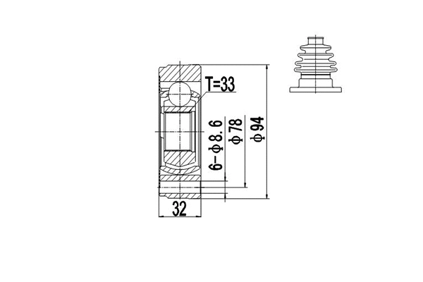 Joint Kit, drive shaft (DCV603008)
