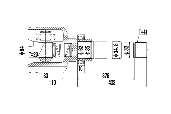 Joint Kit, drive shaft (DCV617020)