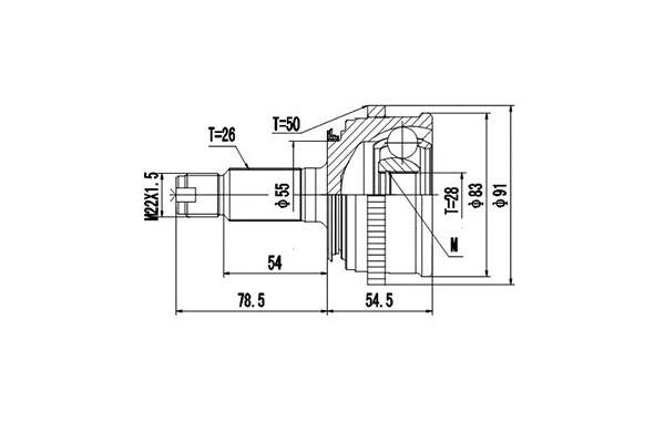 Joint Kit, drive shaft (DCV823024)