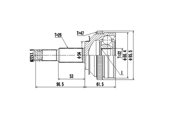 Joint Kit, drive shaft (DCV809029)