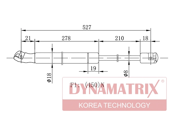 Gas Spring, boot/cargo area (DGS6467QF)