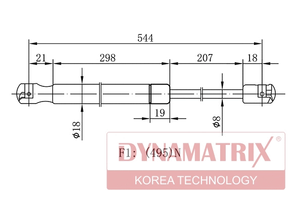 Gas Spring, boot/cargo area (DGS1820BB)