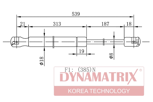 Gas Spring, boot/cargo area (DGS016797)