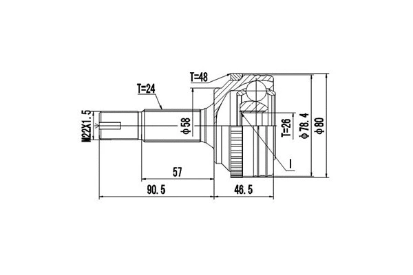 Joint Kit, drive shaft (DCV859026)