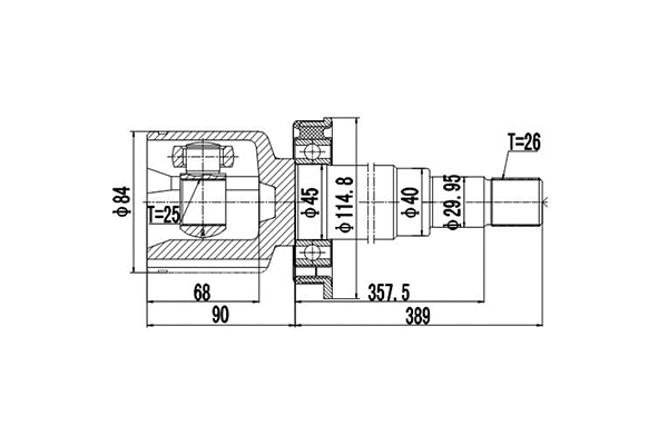 Joint Kit, drive shaft (DCV618041)