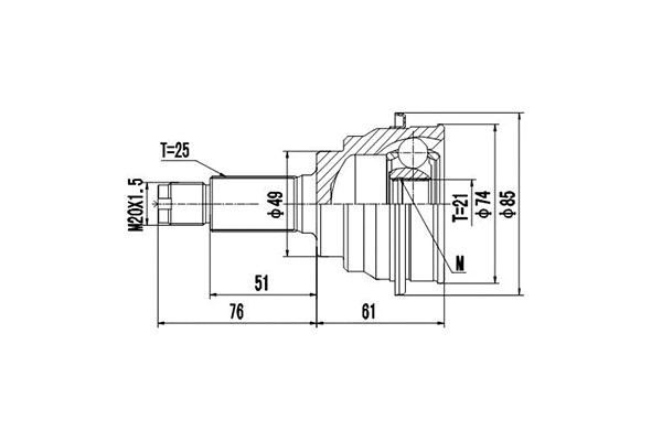 Joint Kit, drive shaft (DCV857014)