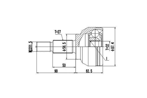 Joint Kit, drive shaft (DCV850079)