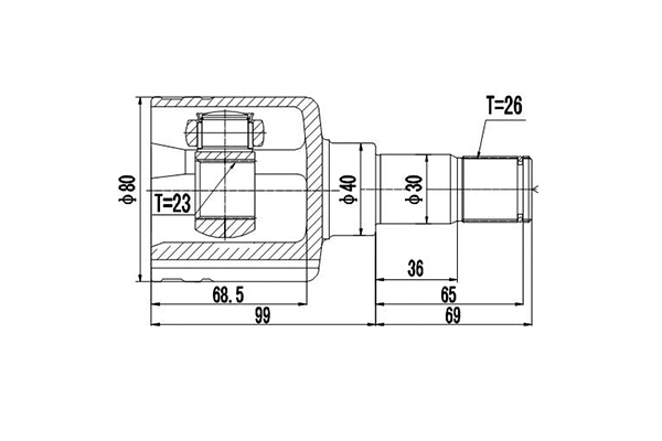 Joint Kit, drive shaft (DCV618044)