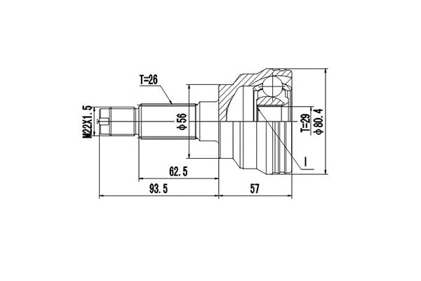 Joint Kit, drive shaft (DCV834008)