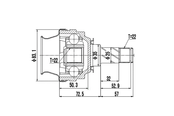 Joint Kit, drive shaft (DCV644004)