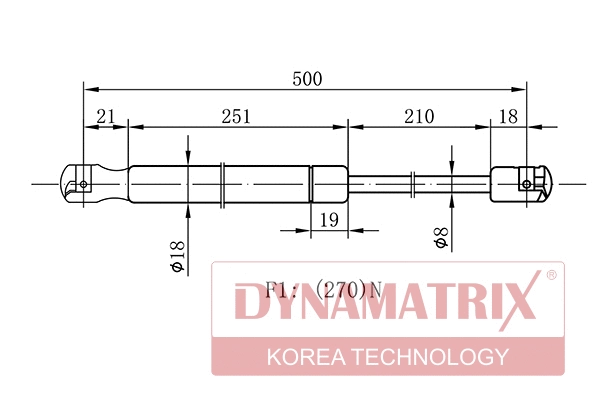 Gas Spring, boot/cargo area (DGS291749)