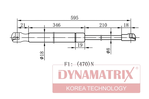 Gas Spring, boot/cargo area (DGS128344)