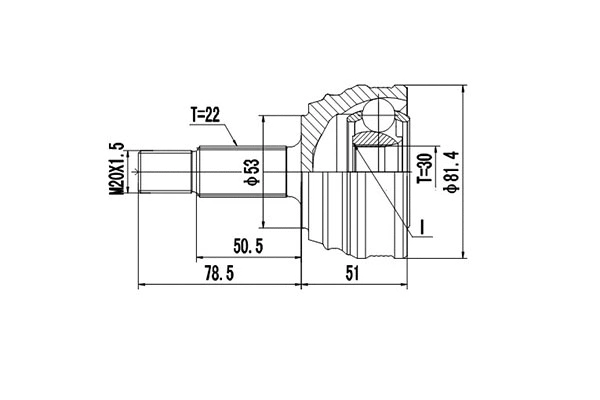 Joint Kit, drive shaft (DCV853008)