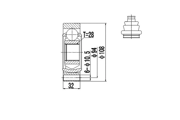 Joint Kit, drive shaft (DCV602003)