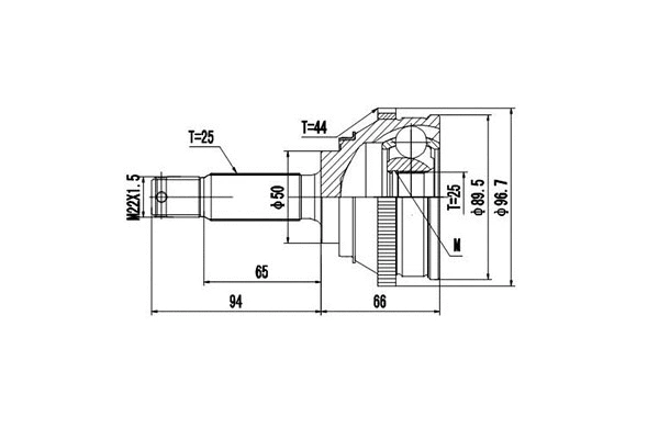 Joint Kit, drive shaft (DCV824006)