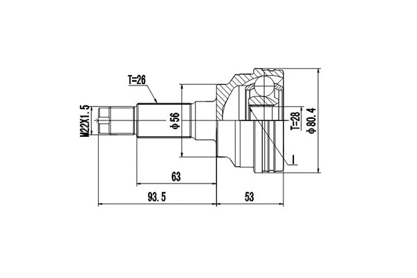 Joint Kit, drive shaft (DCV834026)