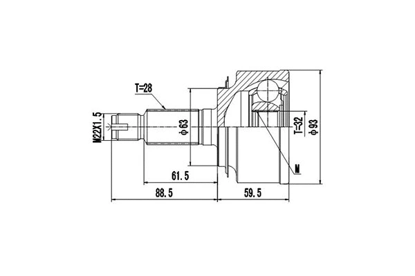 Joint Kit, drive shaft (DCV823034)