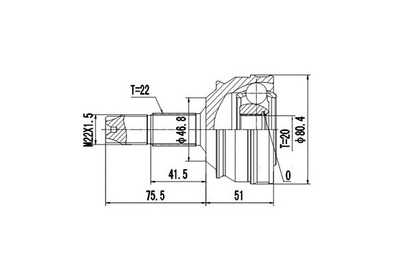 Joint Kit, drive shaft (DCV817001)
