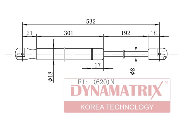 Gas Spring, boot/cargo area (DGS018613)