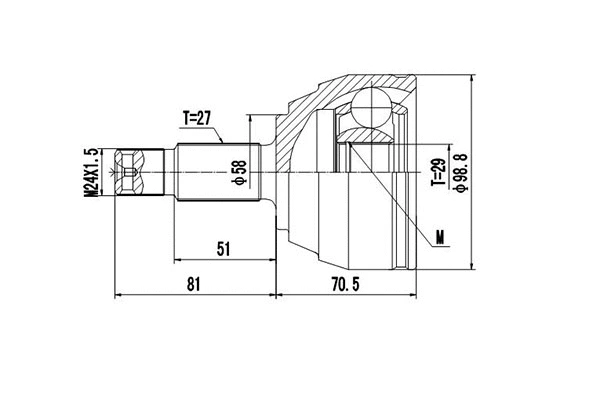 Joint Kit, drive shaft (DCV818098)