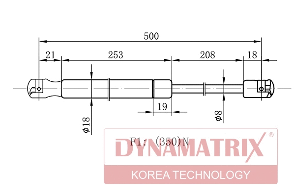 Gas Spring, boot/cargo area (DGS6054BG)