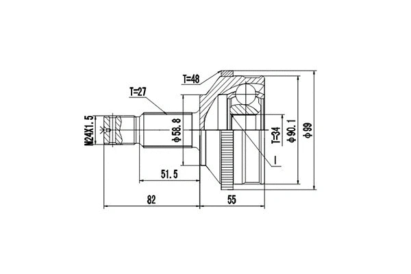 Joint Kit, drive shaft (DCV810059)