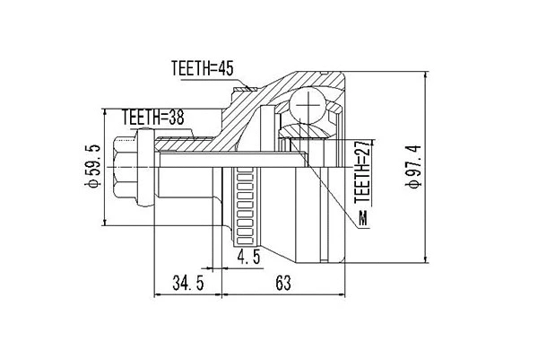 Joint Kit, drive shaft (DCV803067)