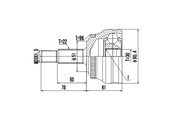 Joint Kit, drive shaft (DCV803034)