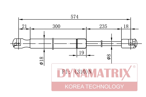 Gas Spring, boot/cargo area (DGS012553)