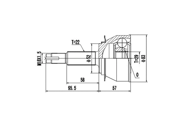 Joint Kit, drive shaft (DCV812004)