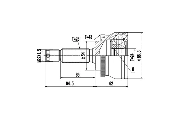 Joint Kit, drive shaft (DCV839020)