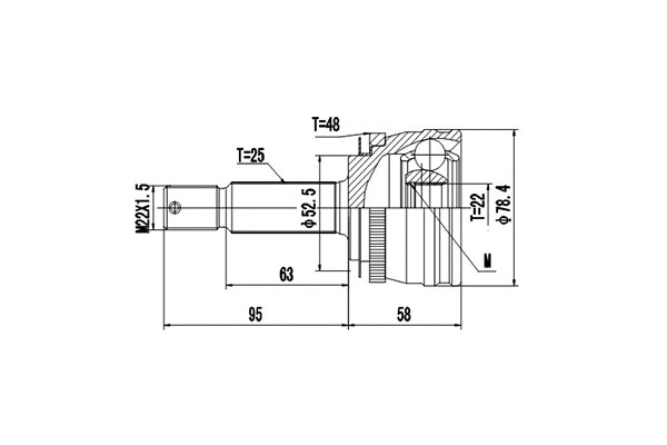 Joint Kit, drive shaft (DCV824046)
