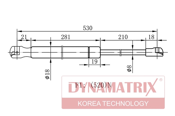 Gas Spring, boot/cargo area (DGS1036VW)