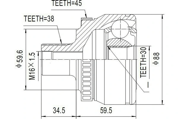 Joint Kit, drive shaft (DCV803020)