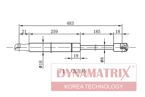 Gas Spring, boot/cargo area (DGS1501RT)