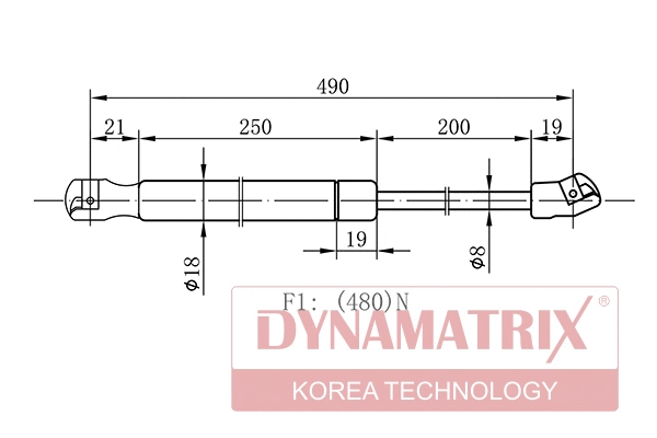 Gas Spring, boot/cargo area (DGS017203)