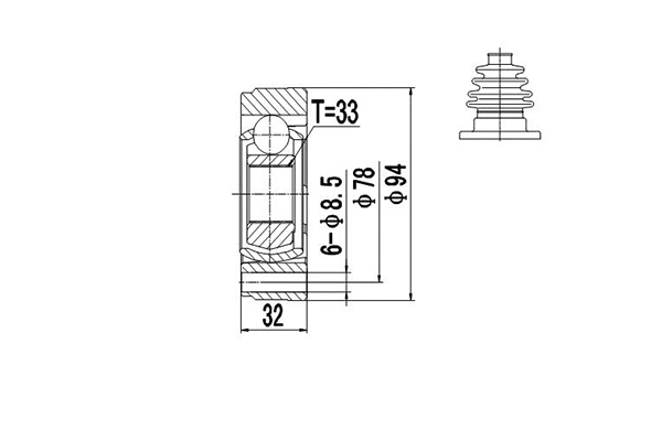 Joint Kit, drive shaft (DCV603004)