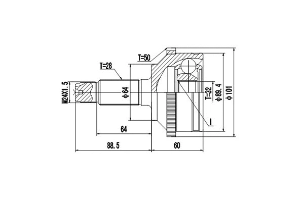 Joint Kit, drive shaft (DCV823036)