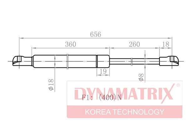 Gas Spring, boot/cargo area (DGS8986IG)