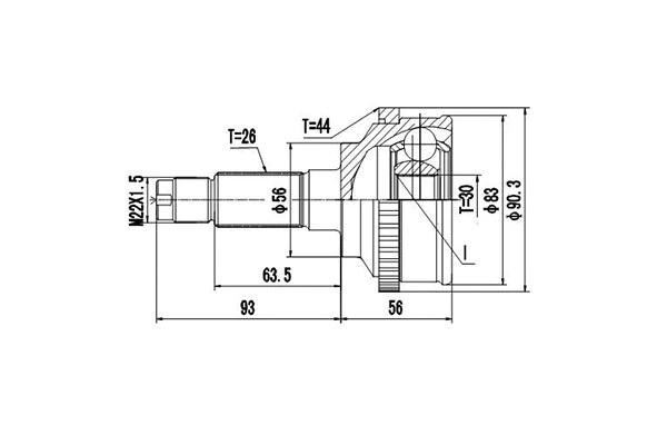 Joint Kit, drive shaft (DCV834058)