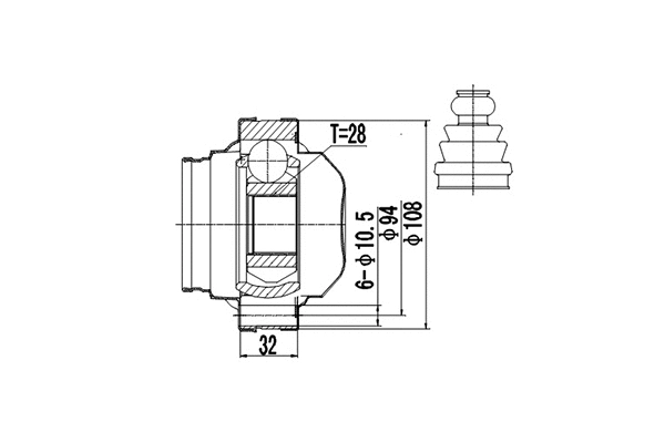 Joint Kit, drive shaft (DCV661002)