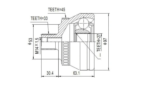 Joint Kit, drive shaft (DCV803021)