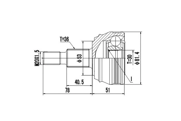 Joint Kit, drive shaft (DCV803033)