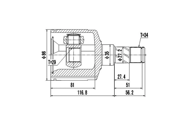 Joint Kit, drive shaft (DCV612003)