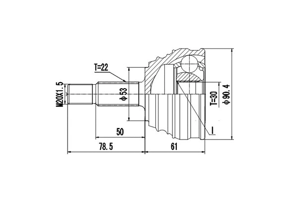 Joint Kit, drive shaft (DCV861018)