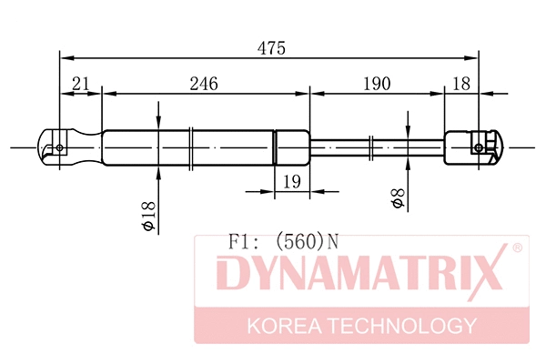 Gas Spring, boot/cargo area (DGS1311PI)